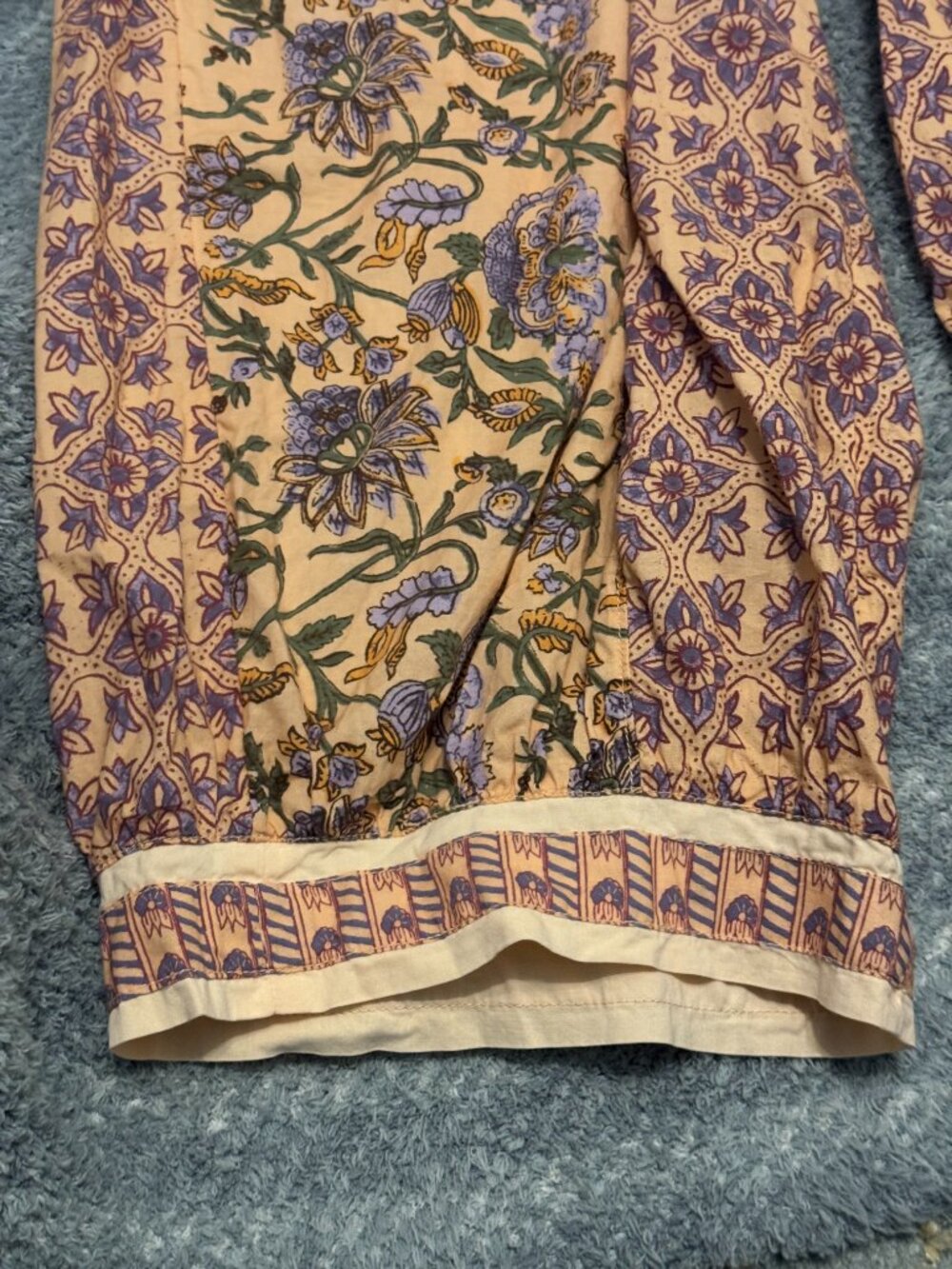 Free People Laurel Canyon Pants Medium Boho Flare Cotton EUC $128 - Picture 3 of 11